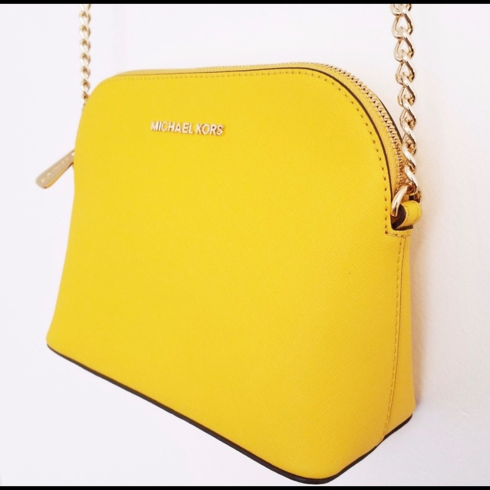 Yellow Michael Kors Sunflower Dome Crossbody